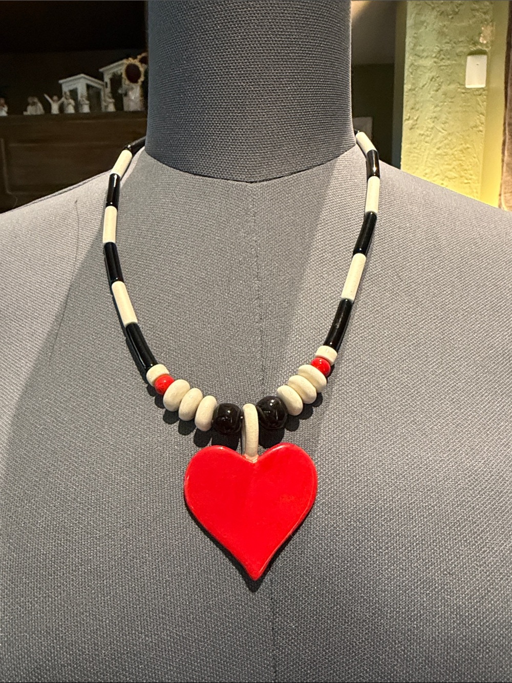 Candace Loheed Ruby Z Vtg Heart Necklace